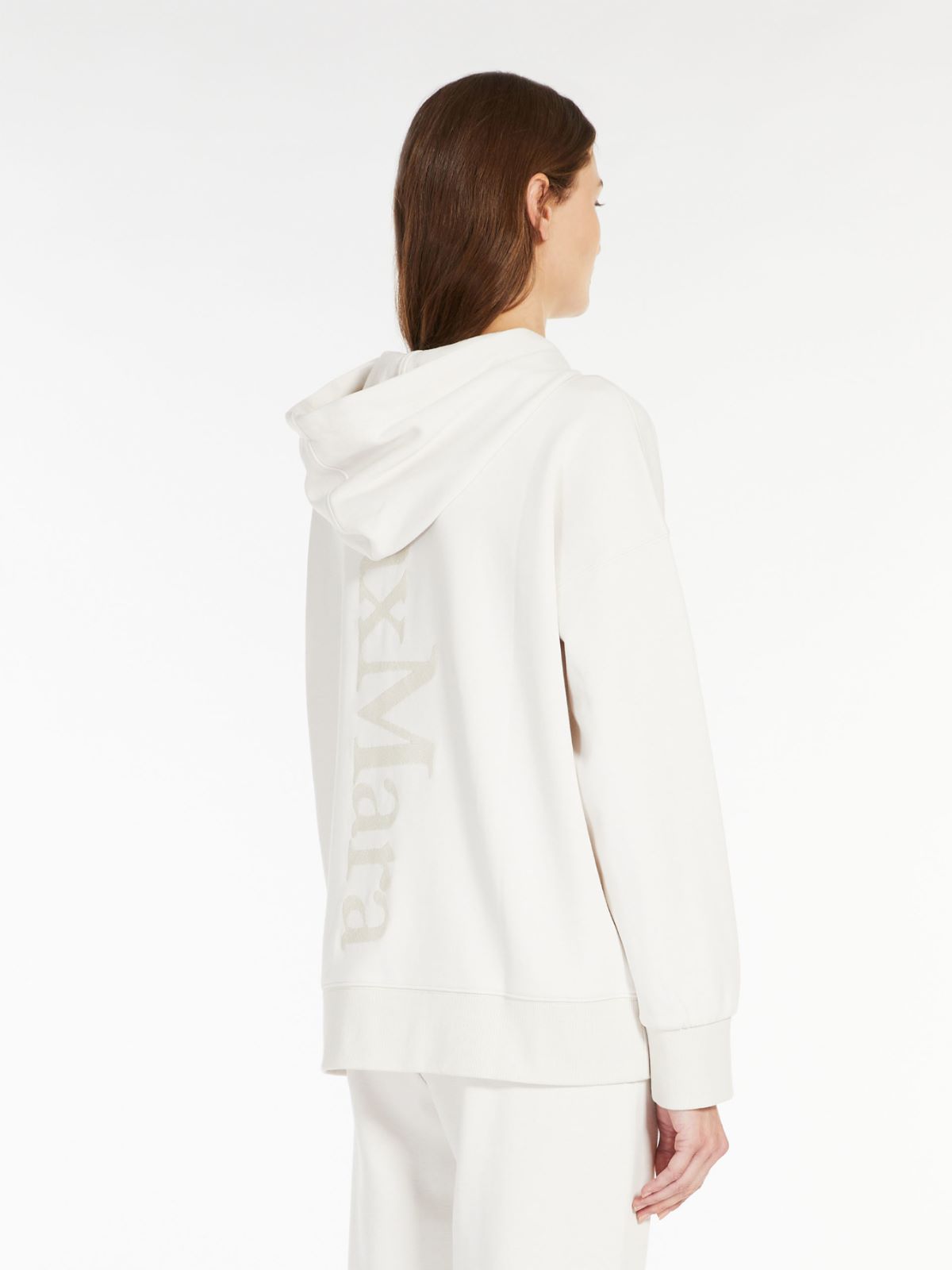 Cotton jersey hoodie - IVORY - Max Mara - 3