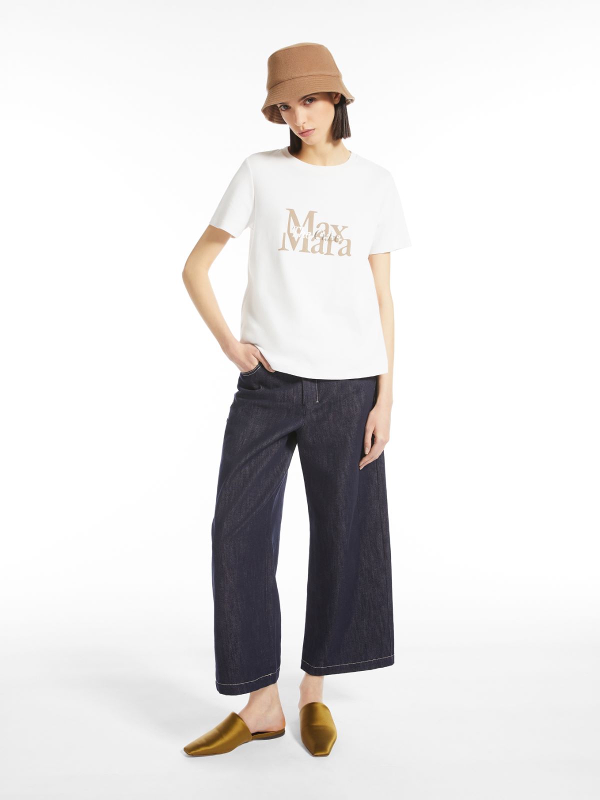 Cotton jersey T-shirt - IVORY - Max Mara