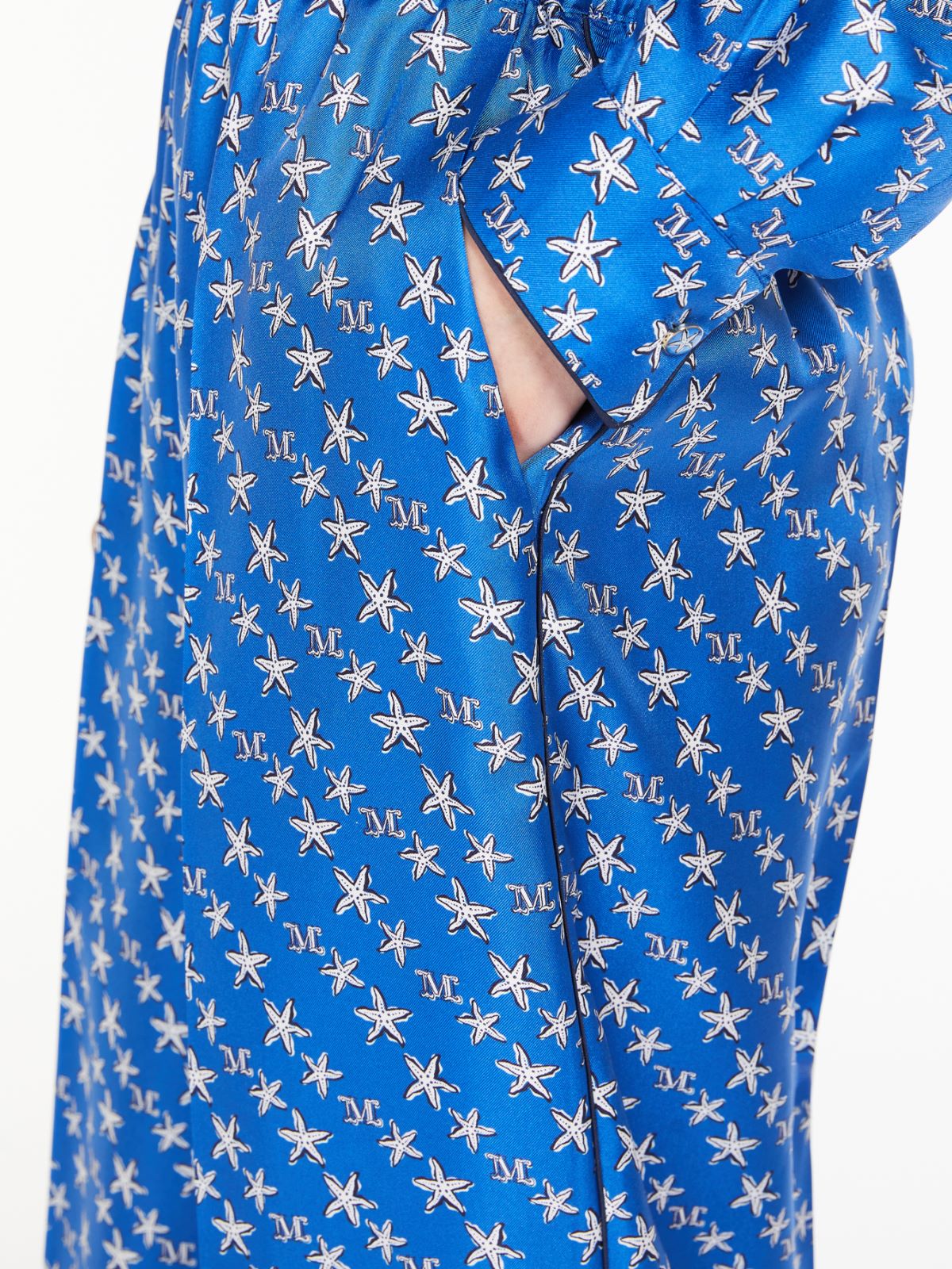 Printed silk trousers - CORNFLOWER BLUE - Max Mara - 4