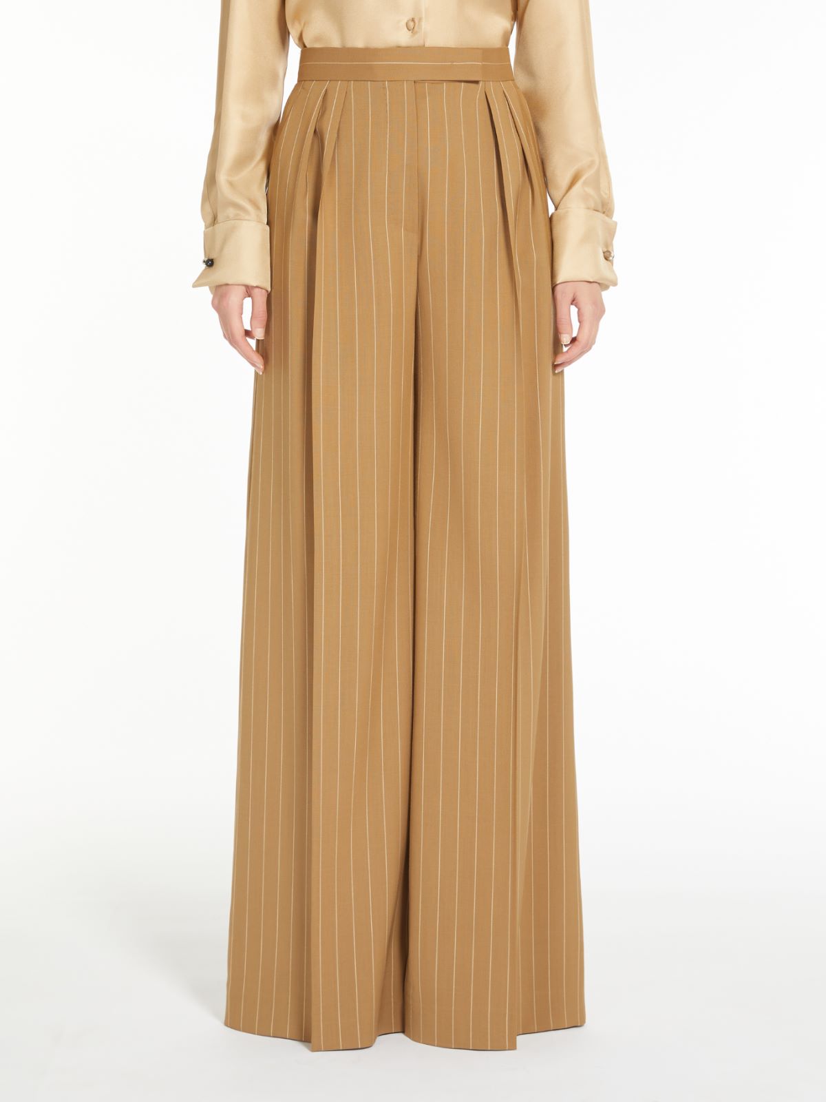 Wool and silk canvas trousers - TOBACCO - Max Mara - 2