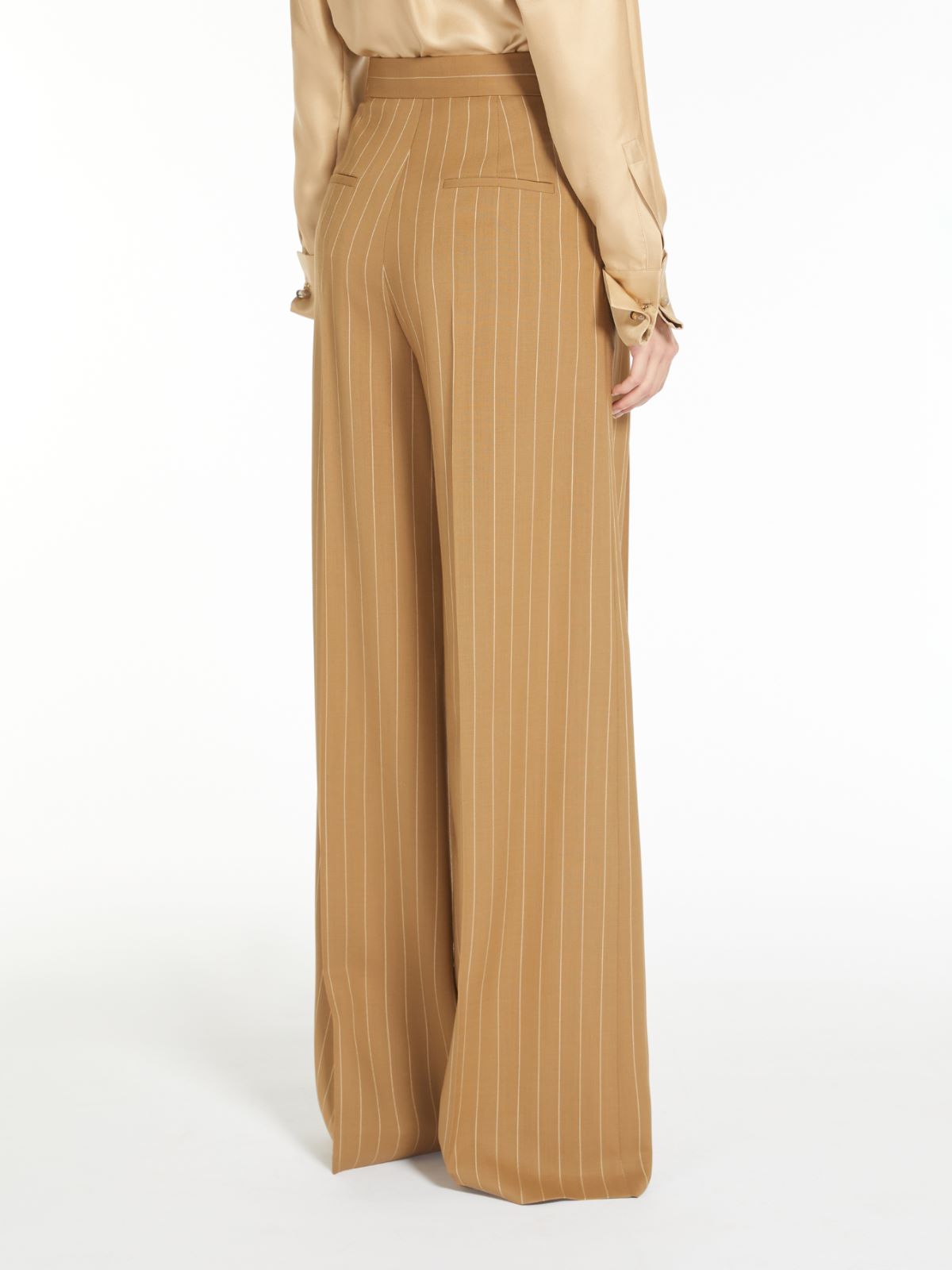 Wool and silk canvas trousers - TOBACCO - Max Mara - 3