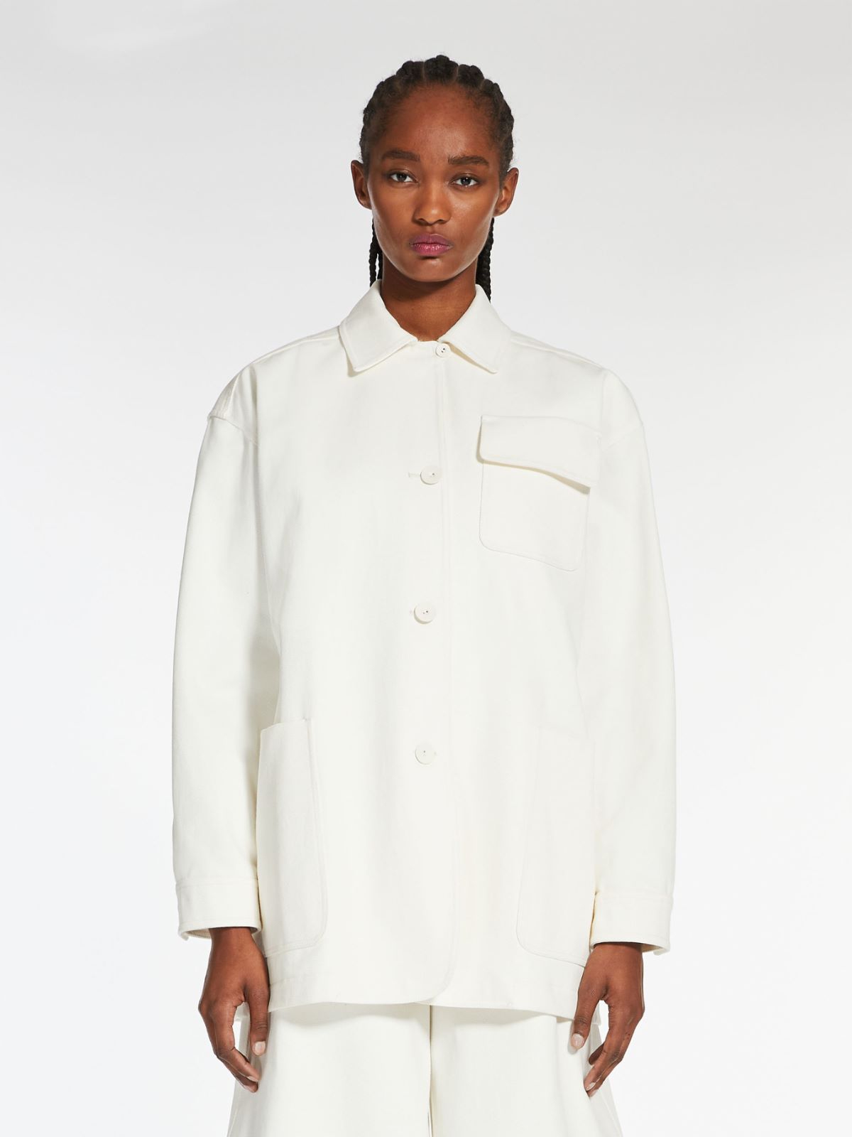 Cotton workwear jacket - WHITE - Max Mara - 2