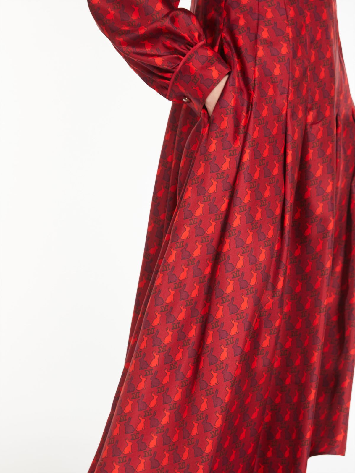 Printed silk dress - DARK RED - Max Mara - 5