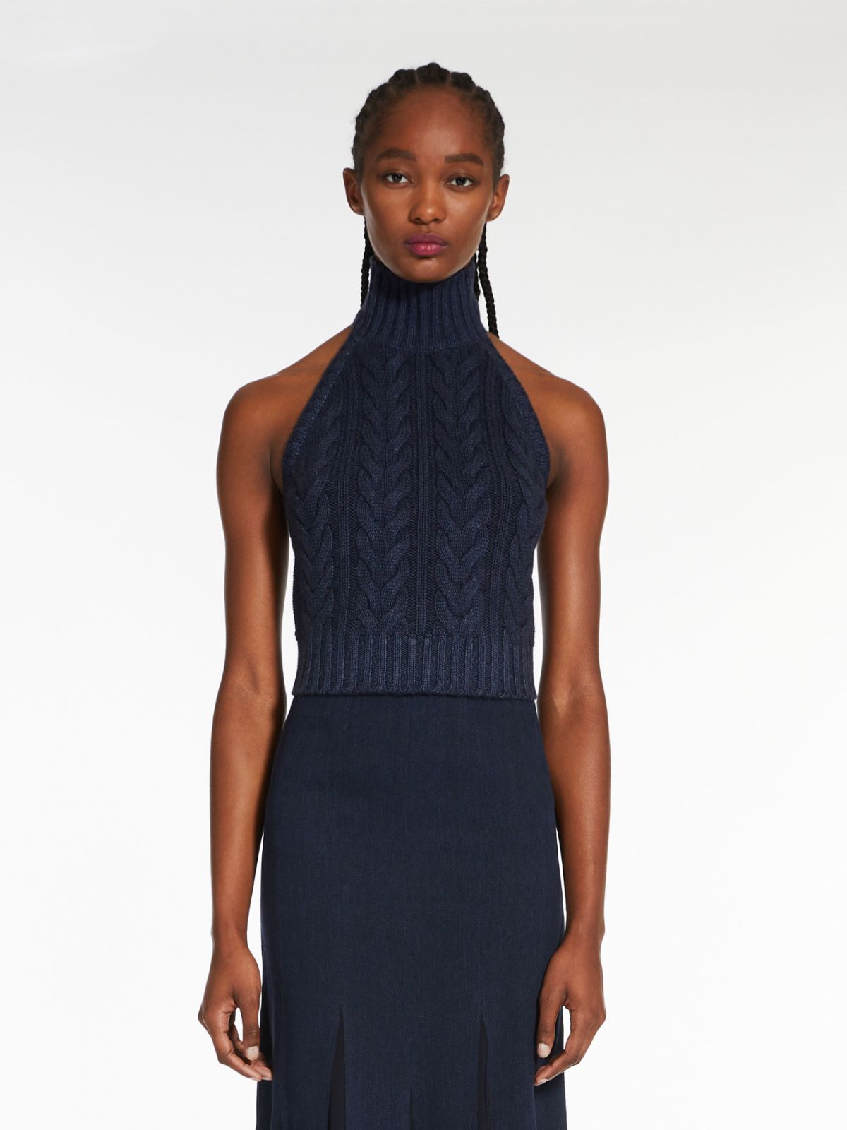 Cotton high-neck top - ULTRAMARINE - Max Mara - 2