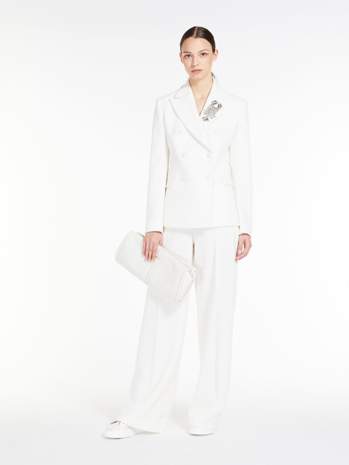 Cotton and wool trousers - WHITE - Max Mara