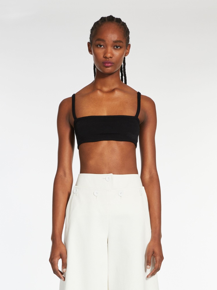 Viscose bandeau top - BLACK - Max Mara