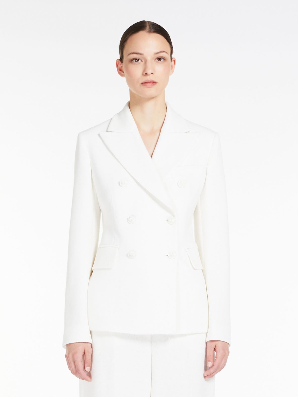 Cotton and wool jersey blazer - WHITE - Max Mara - 2