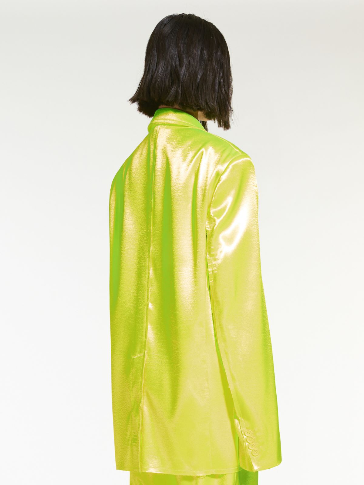 Duchess satin oversized blazer - BRIGHT YELLOW - Max Mara - 3