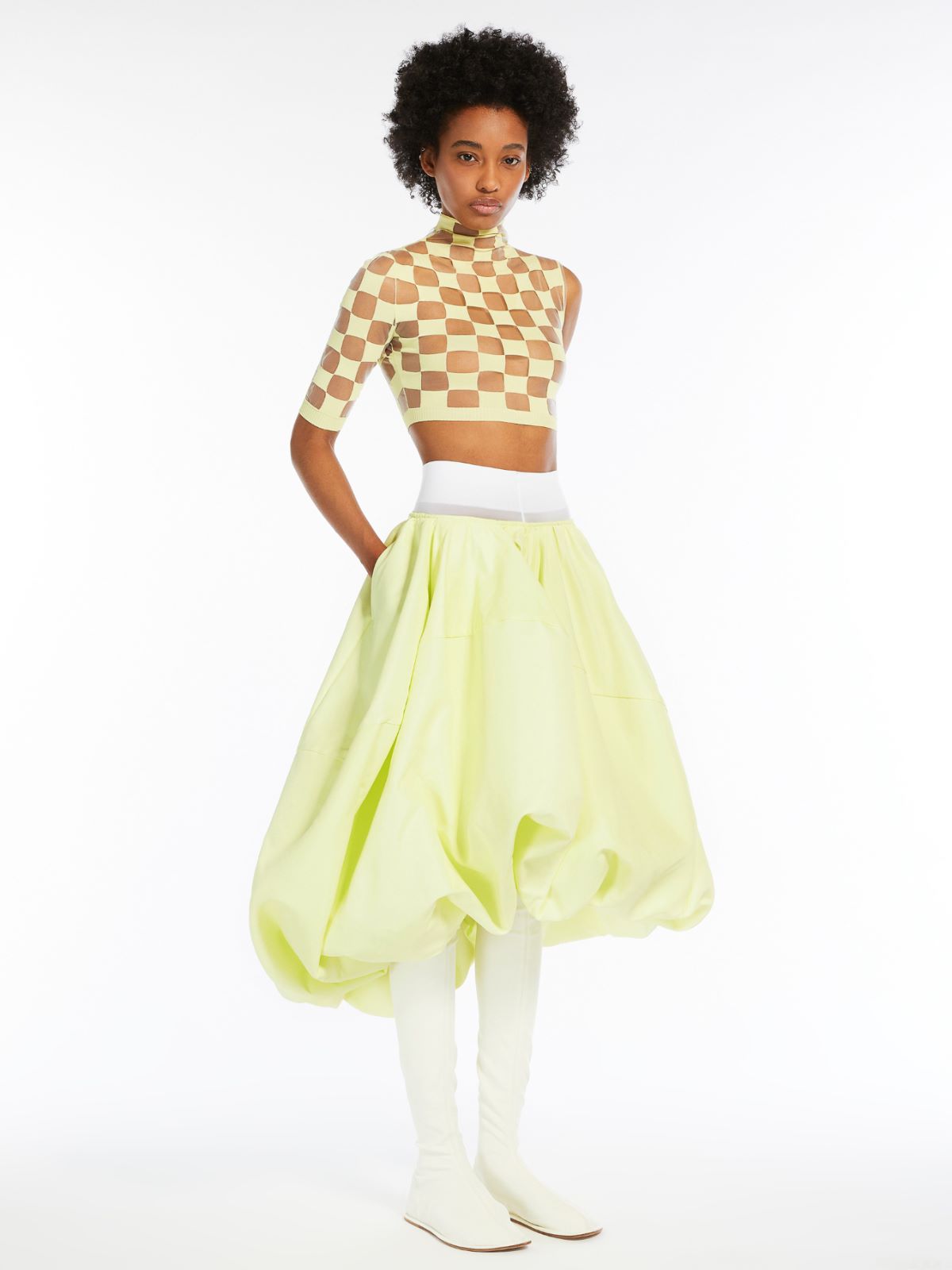 Skirt with asymmetric hem - BRIGHT YELLOW - Max Mara
