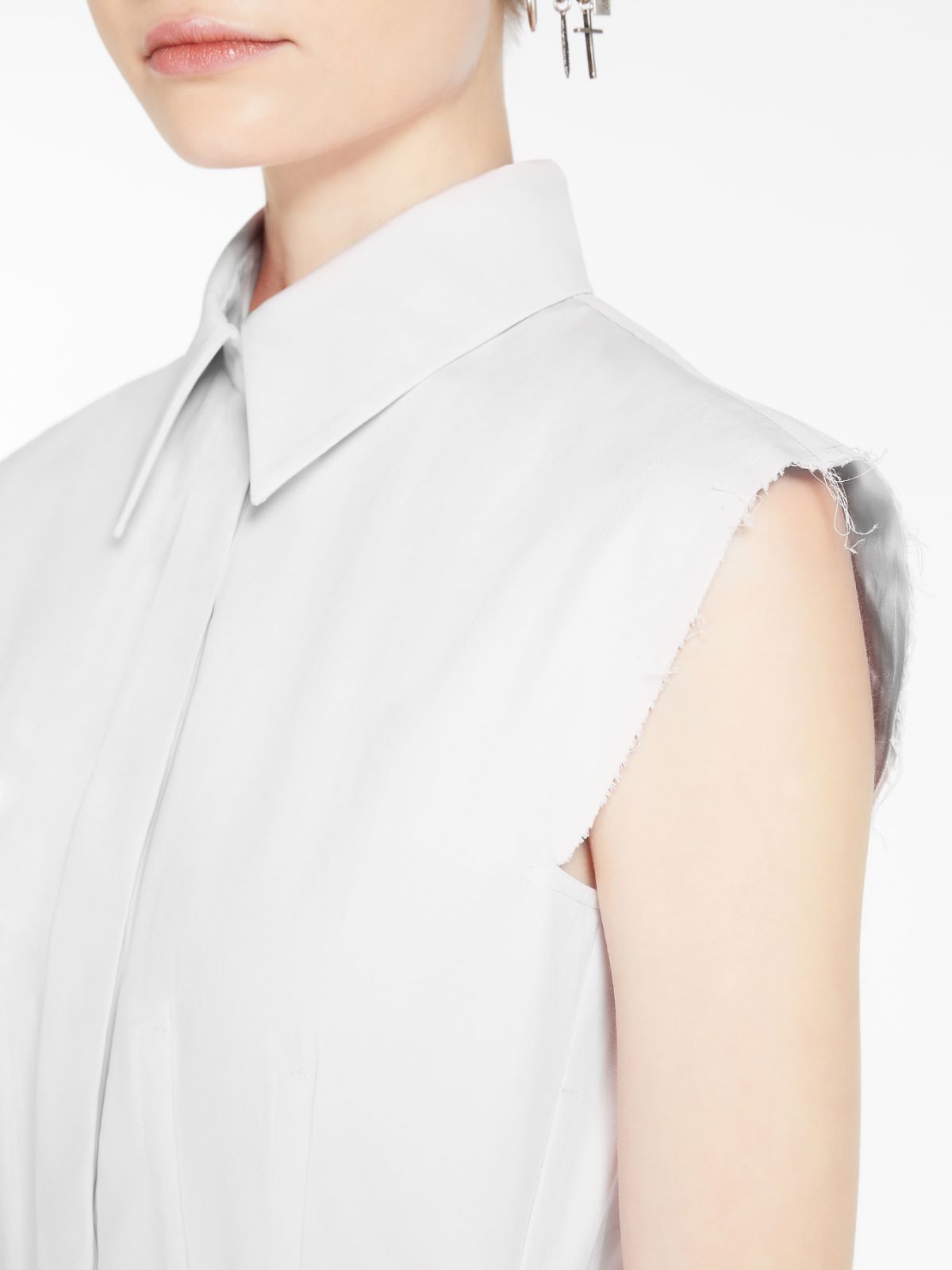 Camicia aderente in cotone - BIANCO - Max Mara - 4