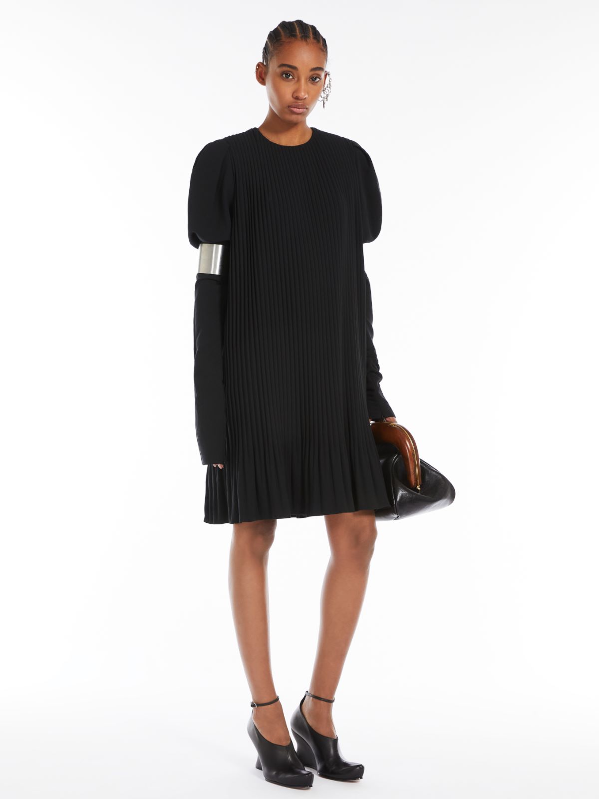 Pleated dress with fade effect - BLACK - Max Mara