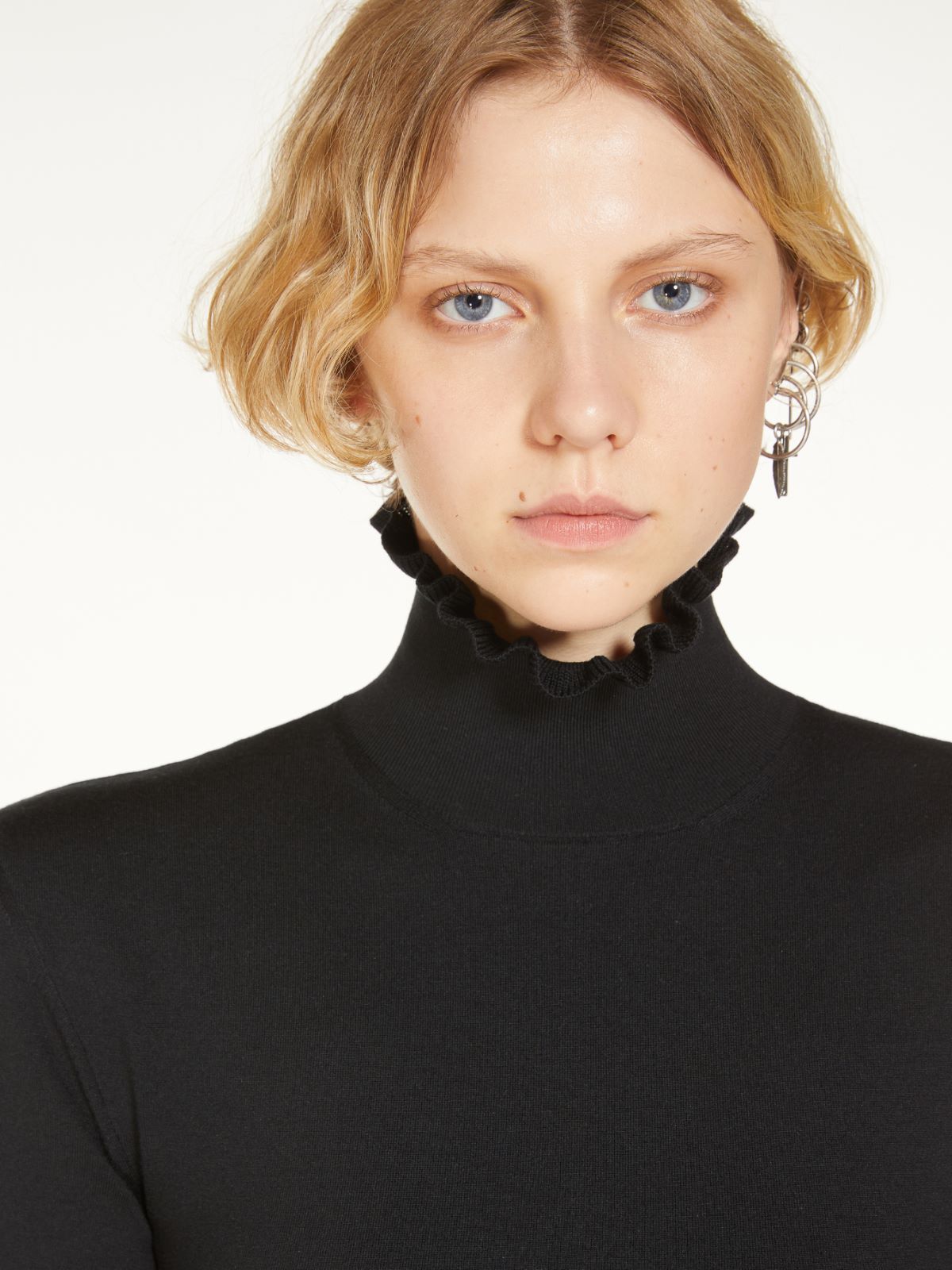 Polo-neck mini dress - BLACK - Max Mara - 4