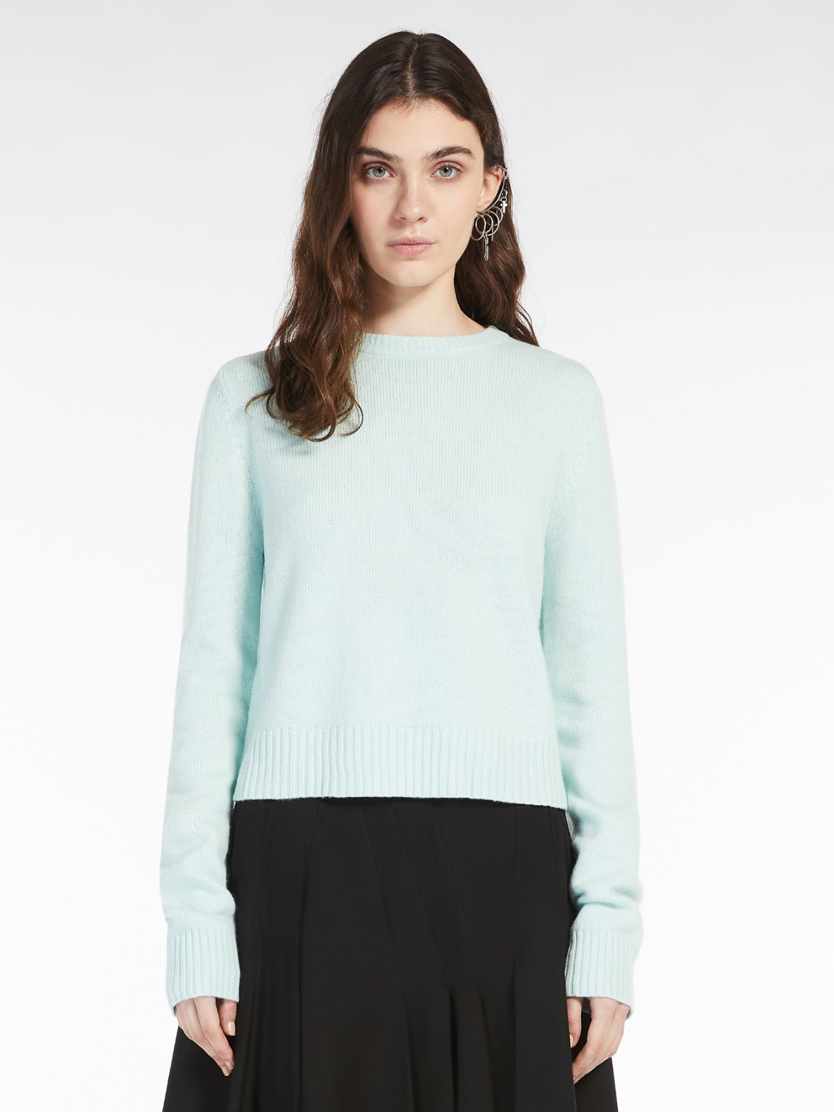 Crew-neck cashmere-blend sweater - EMERALD - Max Mara - 2