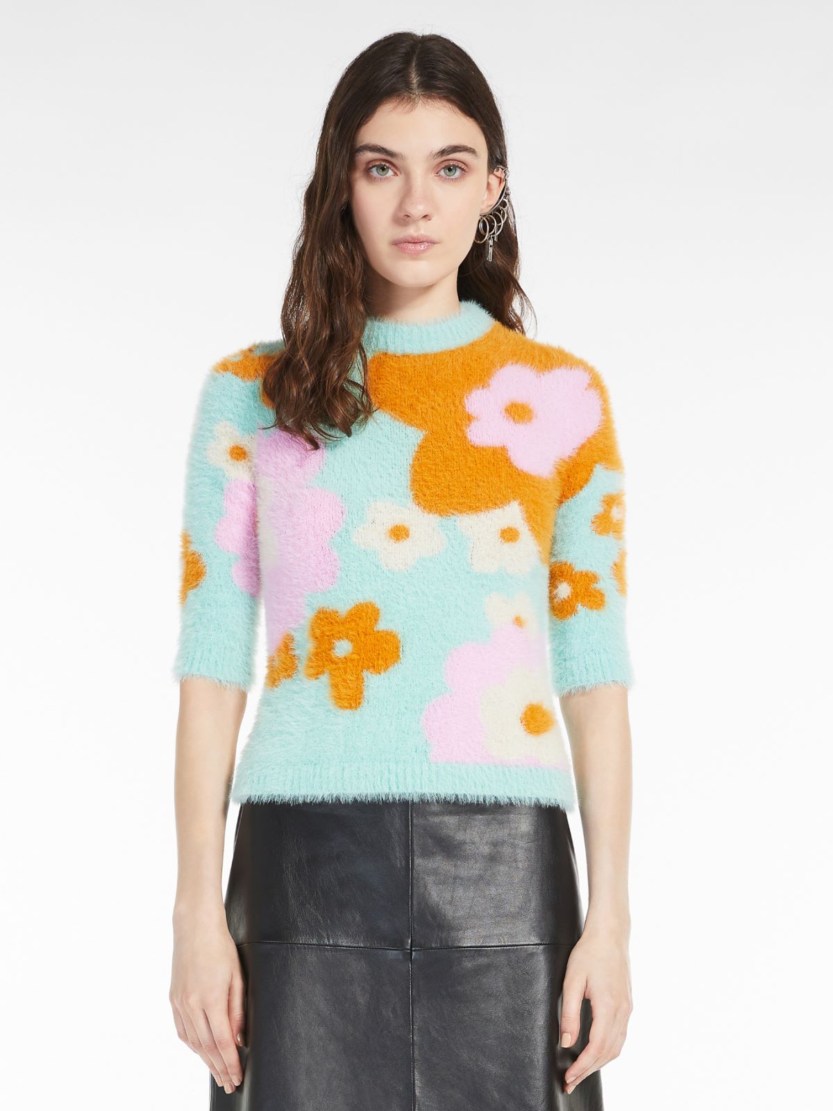 Sweater with floral inlay - GREEN - Max Mara - 2