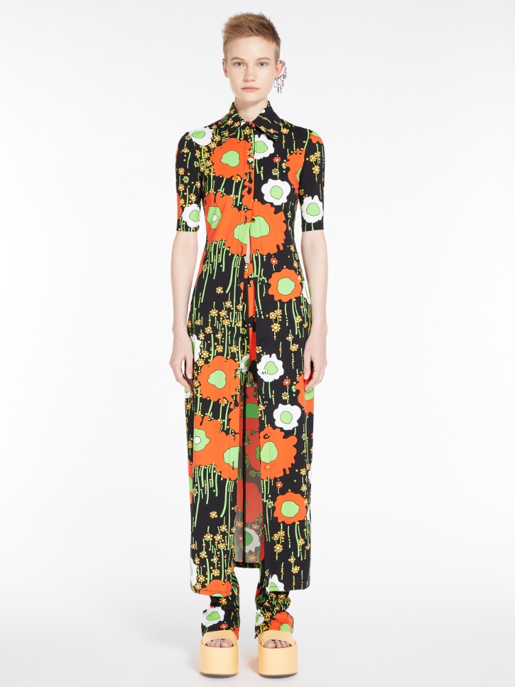 Printed jersey dress - RED - Max Mara
