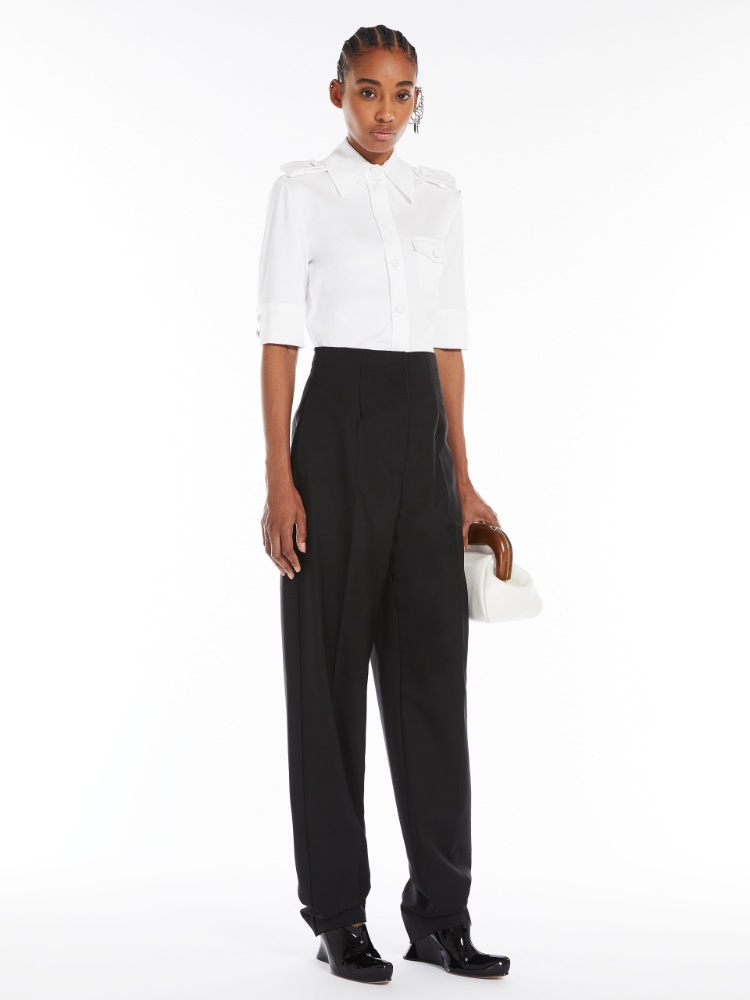 Shirt with epaulettes - WHITE - Max Mara