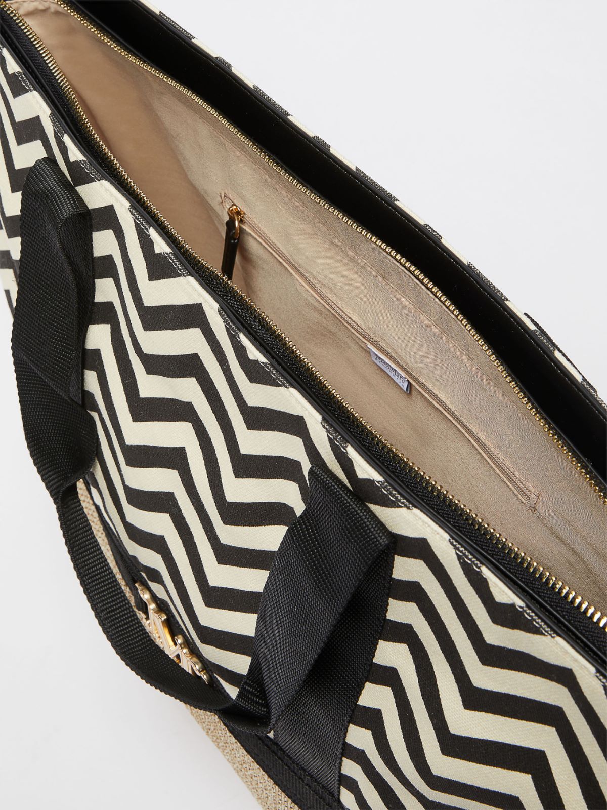 Printed canvas shopper bag - BLACK - Max Mara - 4