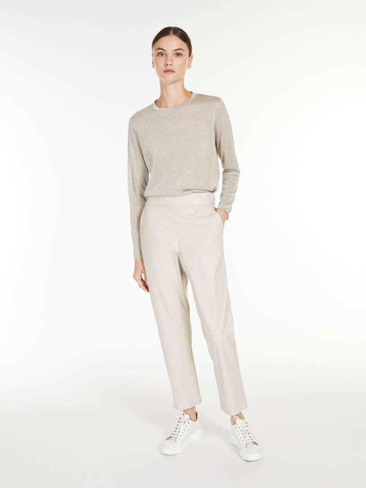 Coated jersey trousers - IVORY - Max Mara