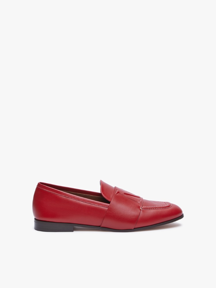Leather moccasins - RED - Max Mara