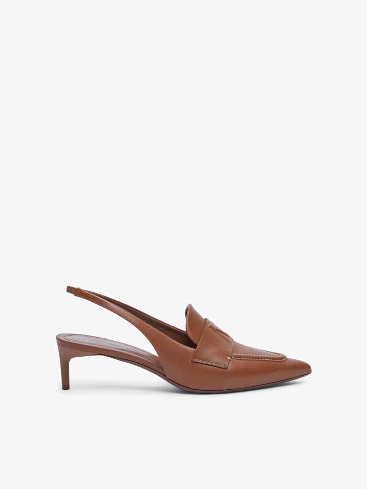 Leather slingbacks - TOBACCO - Max Mara