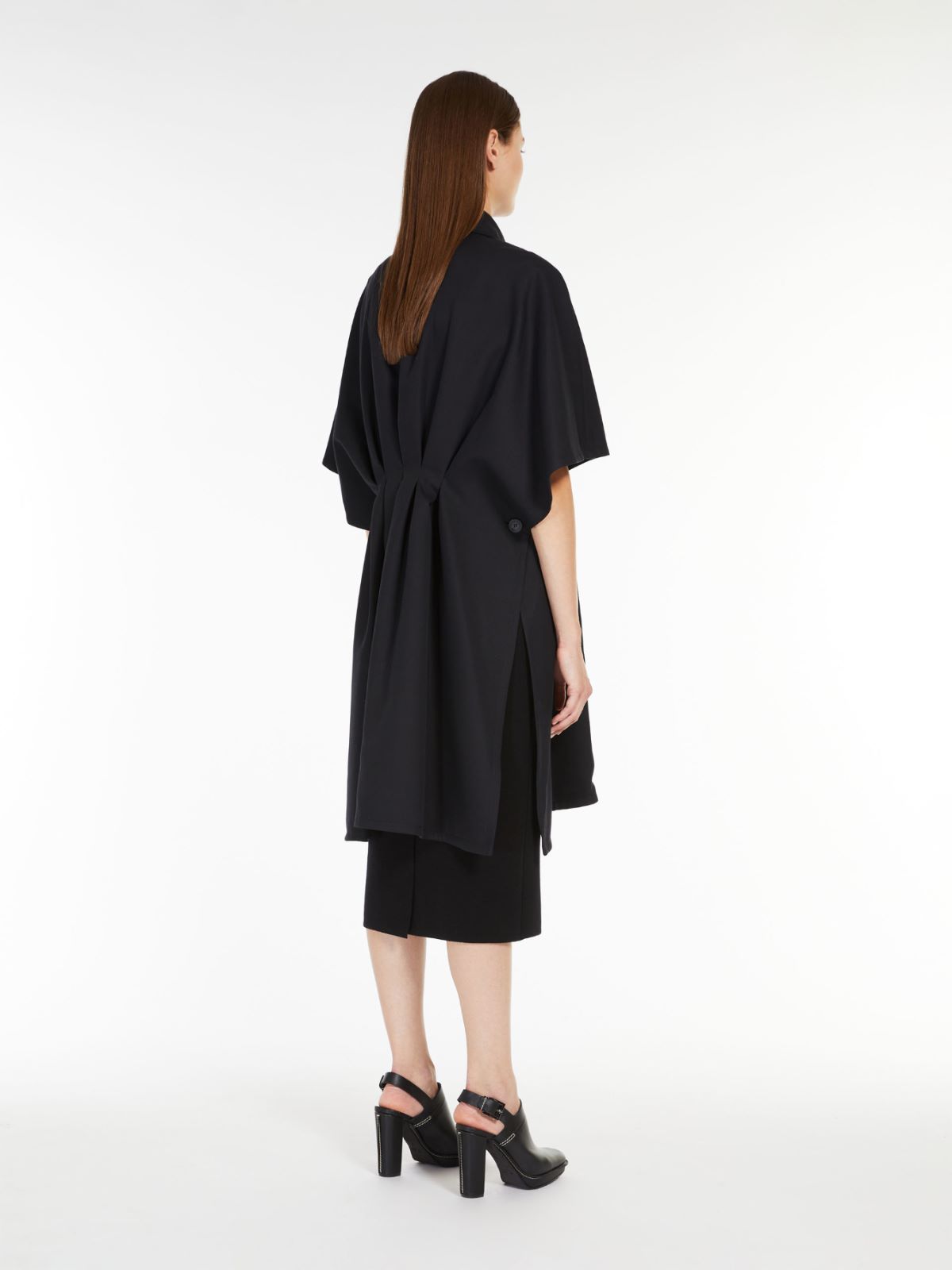 Cotton cape - BLACK - Max Mara - 3