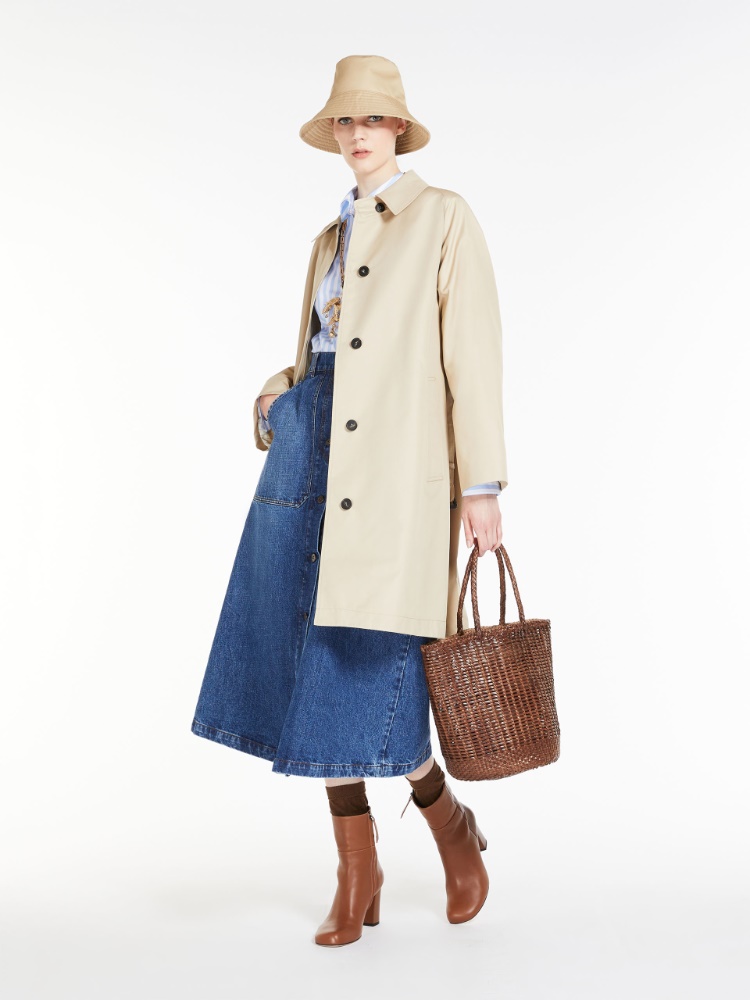 Skirt in organic cotton denim - NAVY - Max Mara