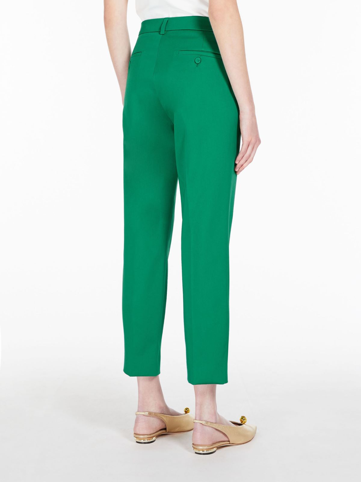 Trousers in stretch satin - GREEN - Max Mara - 3