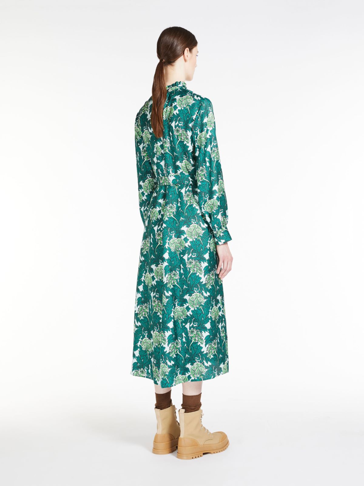 Silk-blend dress - GREEN - Max Mara - 3