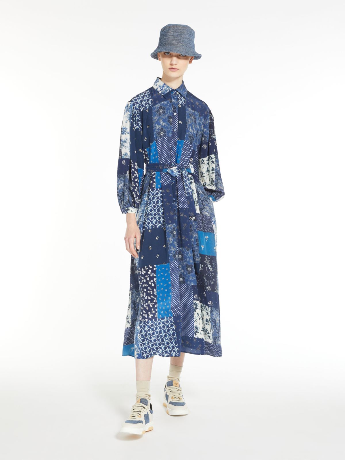 Pure silk dress - NAVY - Max Mara - 4