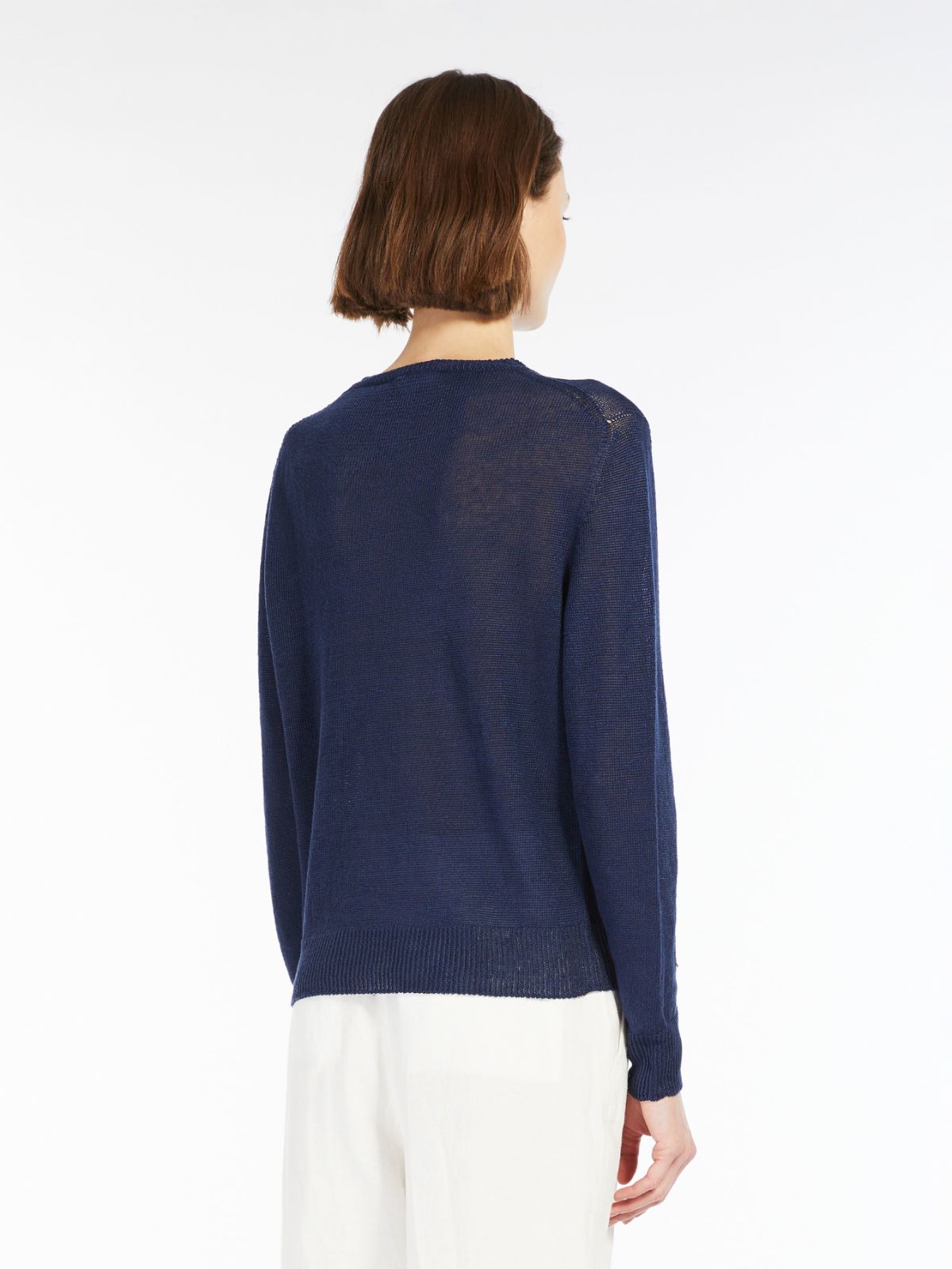Linen knit jumper - NAVY - Max Mara - 3