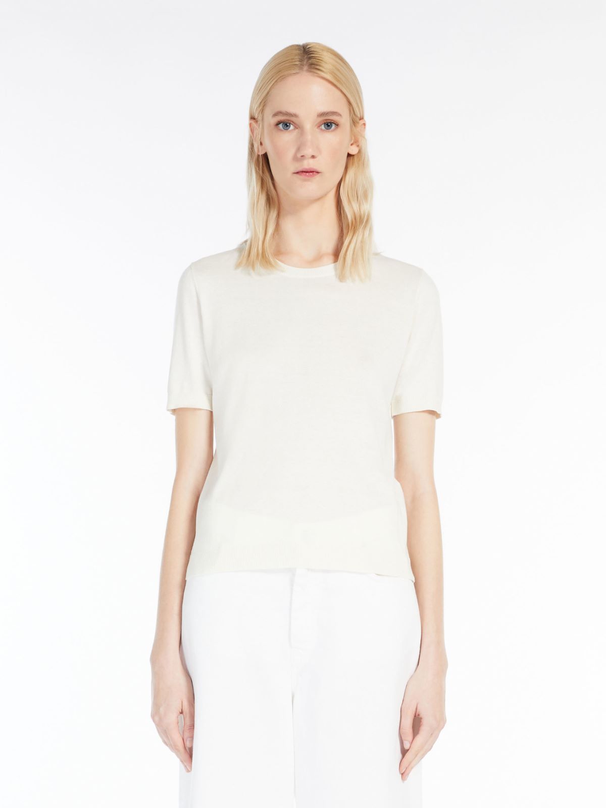 Silk-blend T-shirt - IVORY - Max Mara - 2