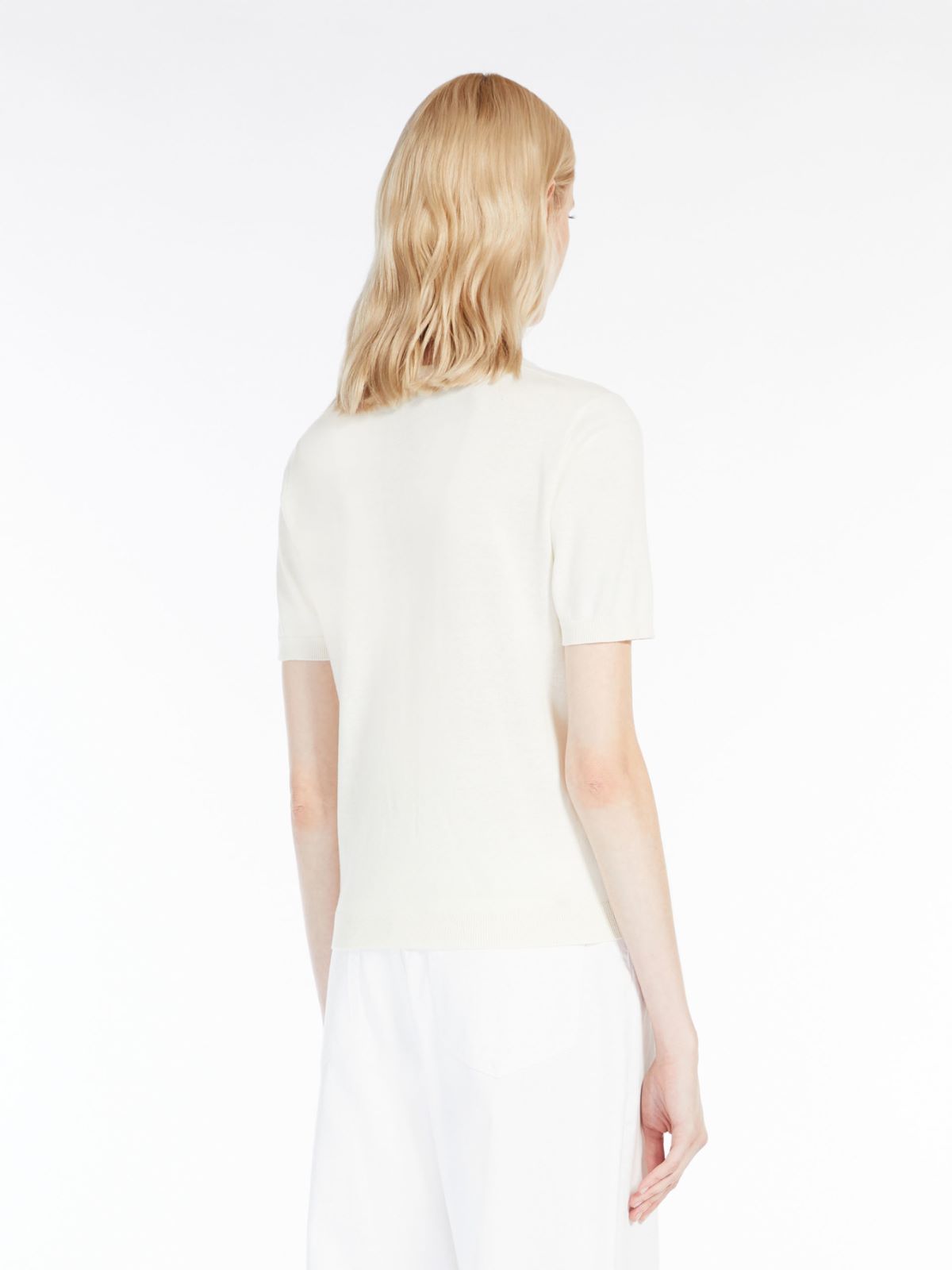 Silk-blend T-shirt - IVORY - Max Mara - 3