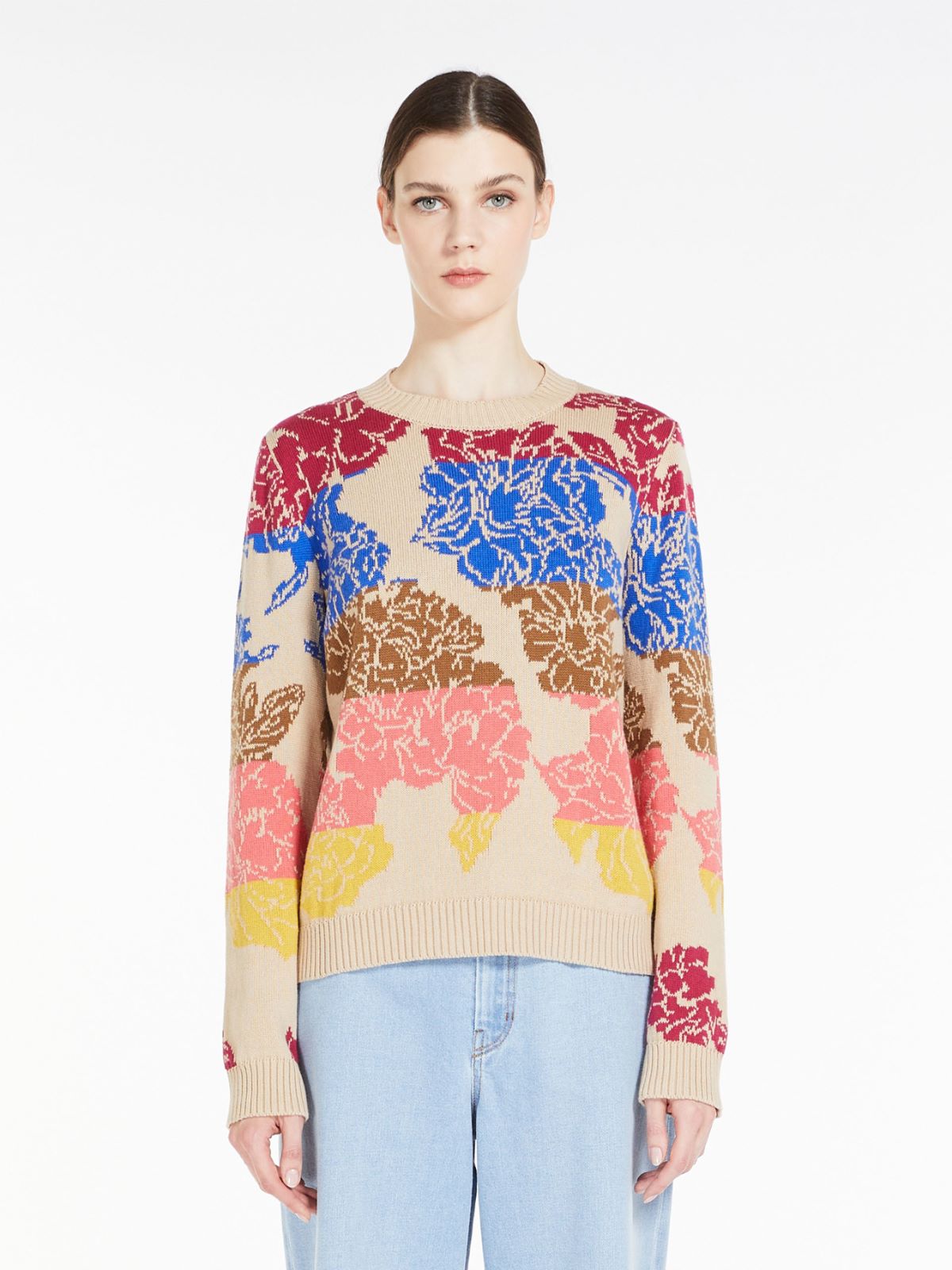 Jacquard cotton jumper - PINK - Max Mara - 2