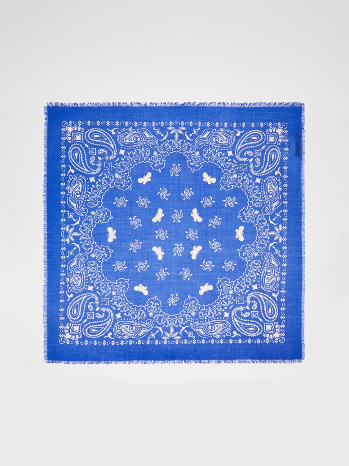 Wool neckerchief - CORNFLOWER BLUE - Max Mara