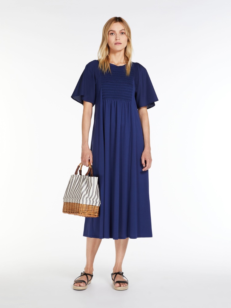 Cotton jersey dress  - NAVY - Max Mara
