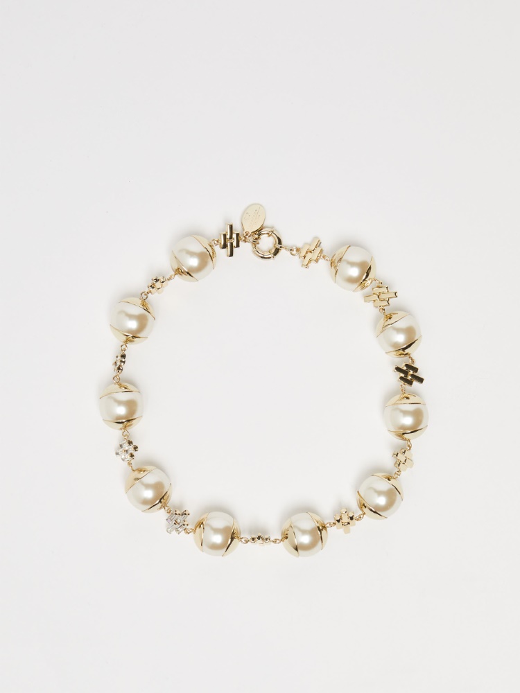 Metal and glass choker - PEARLY WHITE - Max Mara
