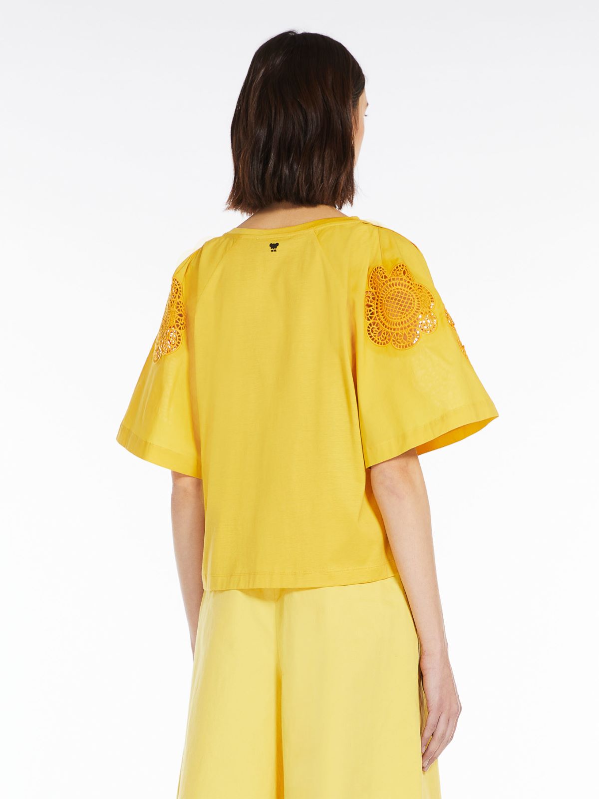 Cotton jersey T-shirt - BRIGHT YELLOW - Max Mara - 3