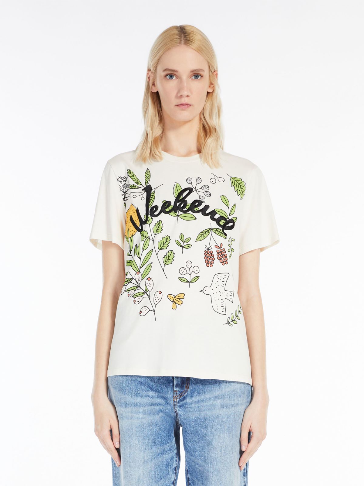 Printed jersey T-shirt - IVORY - Max Mara - 2