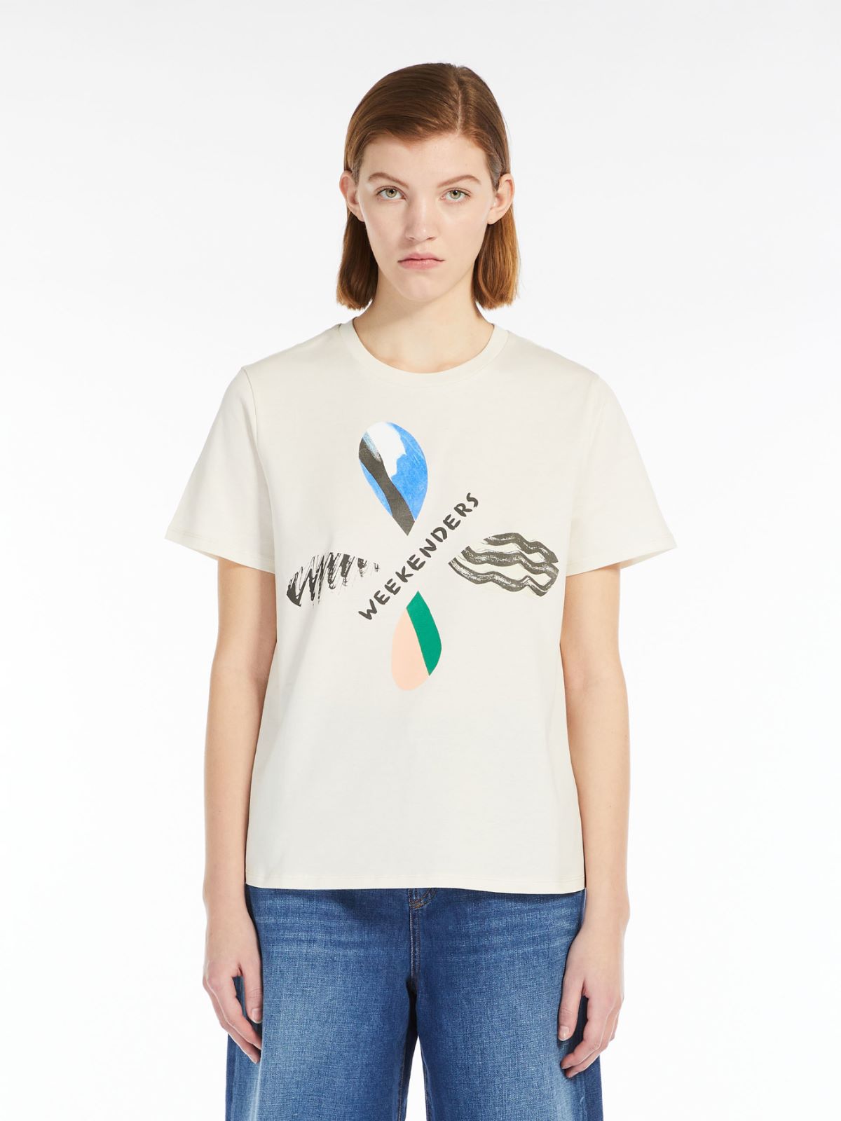 Printed jersey T-shirt - IVORY - Max Mara