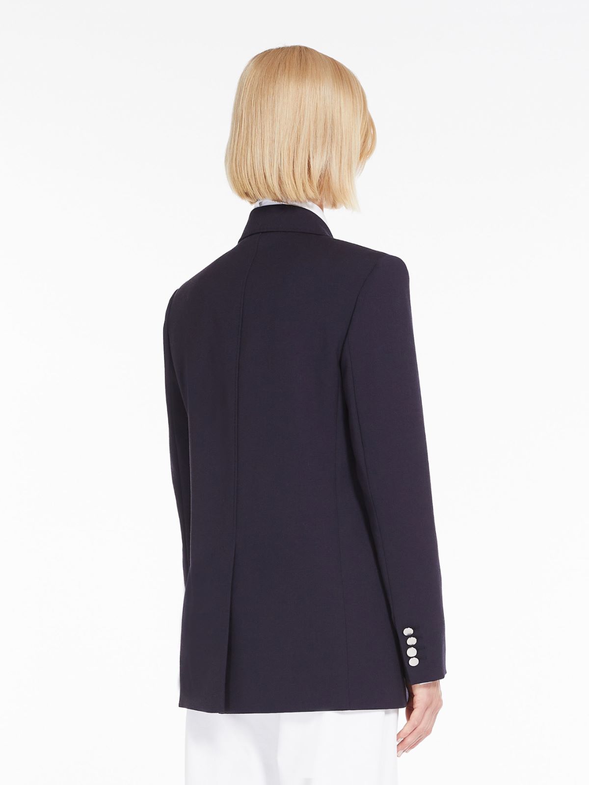 Wool satin crêpe blazer - NAVY - Max Mara - 3