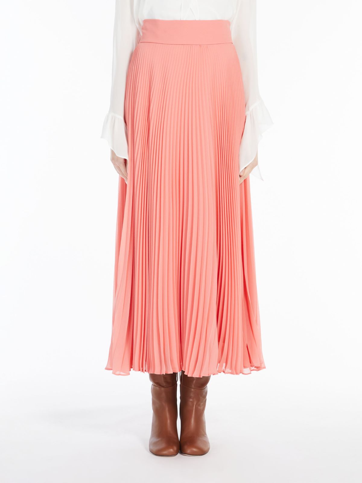 Pleated georgette skirt - TANGERINE - Max Mara - 2