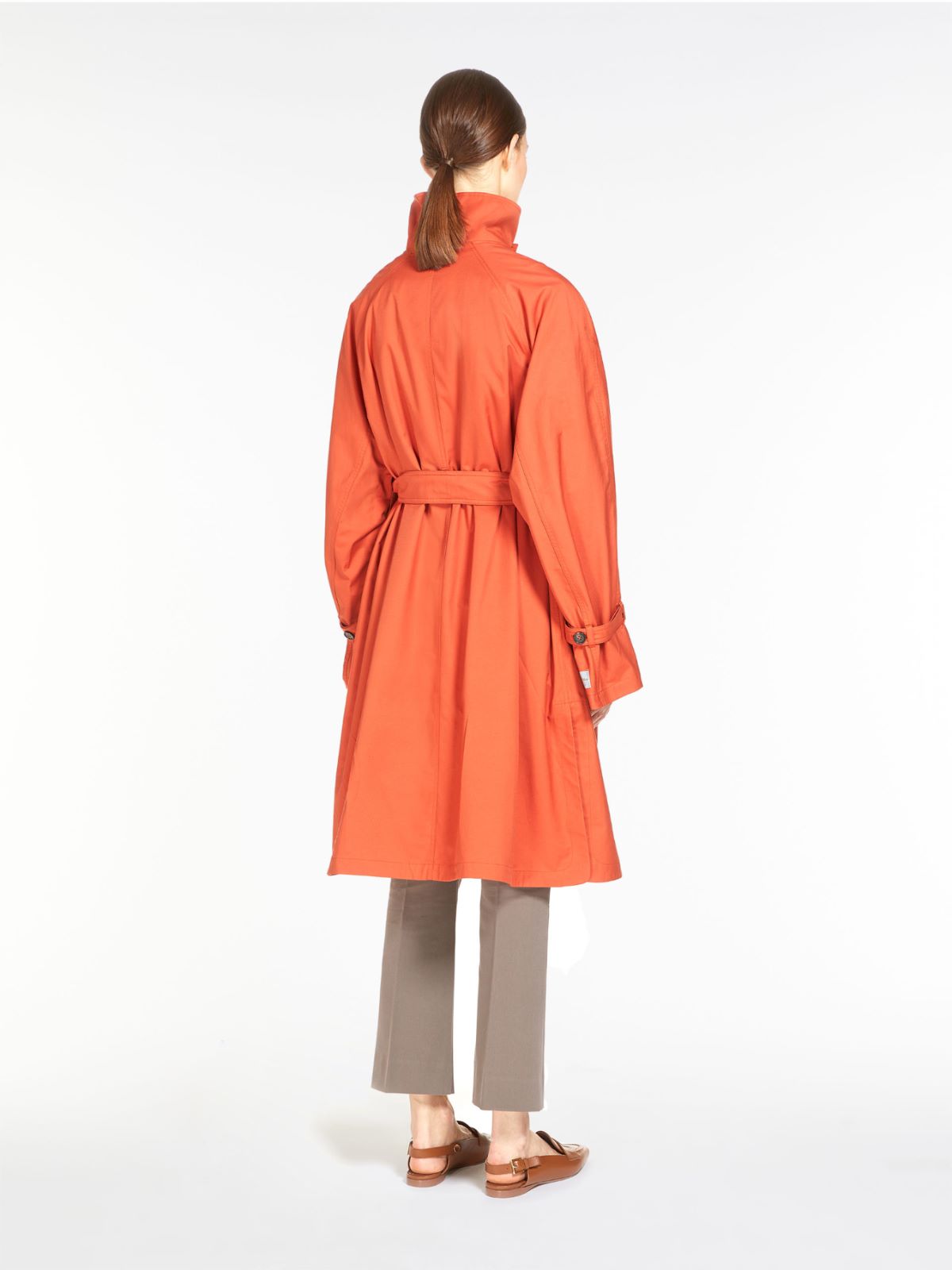 Water-repellent cotton twill trench coat - ORANGE - Max Mara - 3
