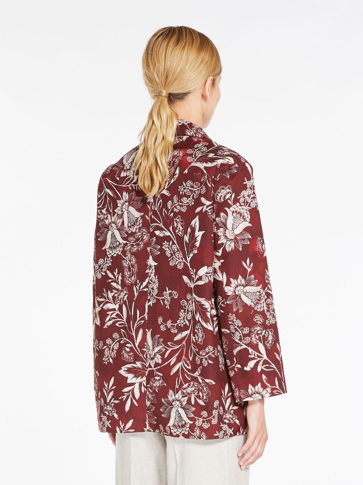 Printed cotton shirt - RED - Max Mara - 3