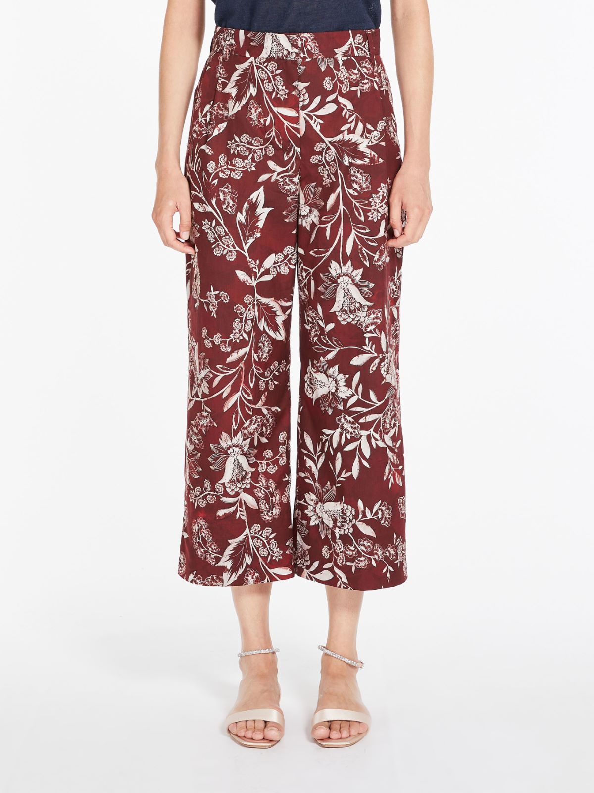 Printed cotton trousers - RED - Max Mara - 2