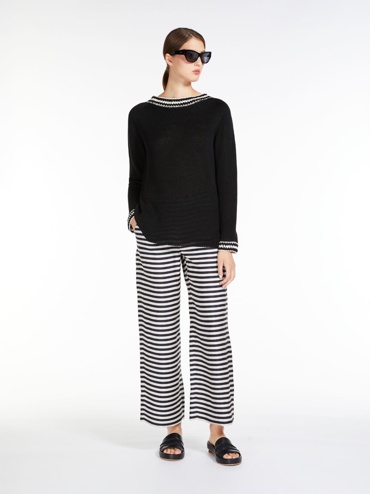Linen yarn jumper - BLACK - Max Mara