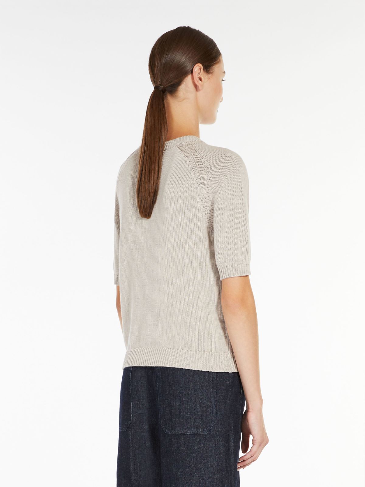 Cotton yarn T-shirt - ECRU - Max Mara - 3