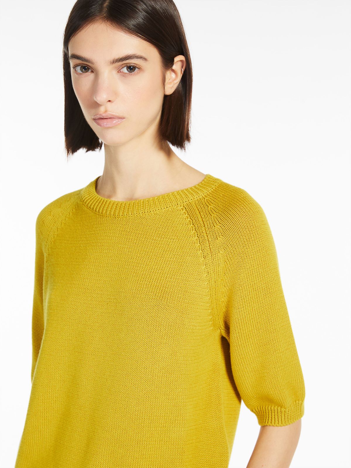 Cotton yarn T-shirt - YELLOW - Max Mara - 4