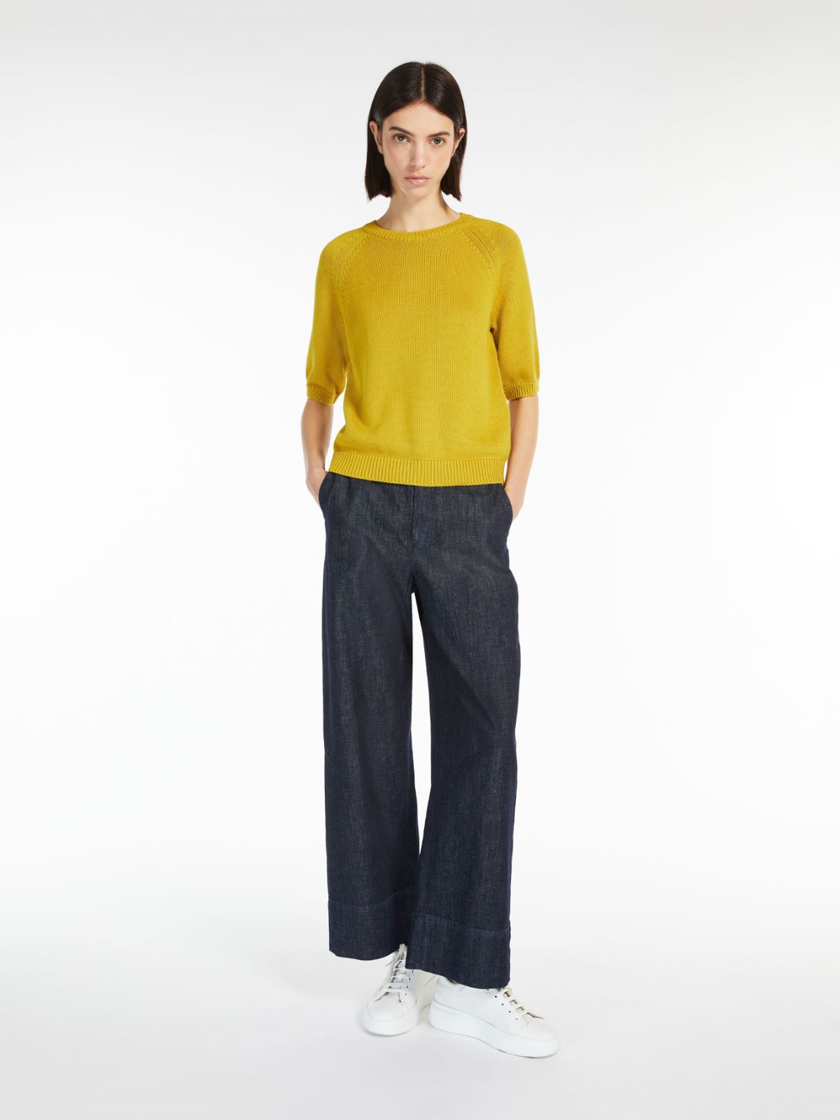 Cotton yarn T-shirt - YELLOW - Max Mara