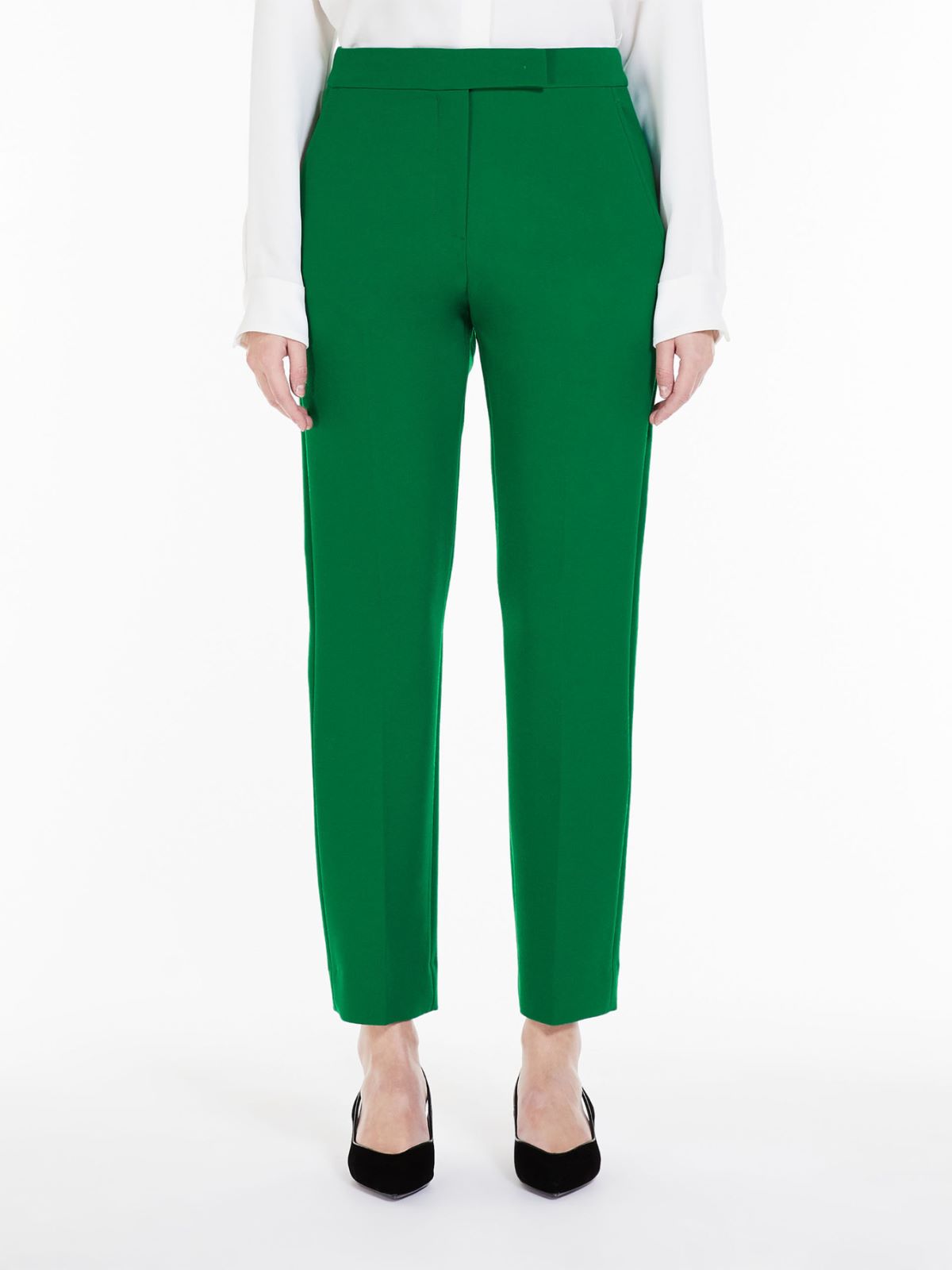 Straight, wool trousers - GREEN - Max Mara - 2
