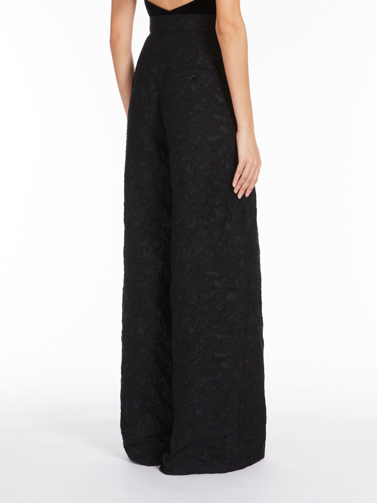 Wide jacquard trousers - BLACK - Max Mara - 3